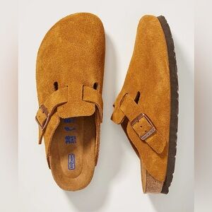 Boston Soft Footbed Suede Leather Clogs - Mink 40